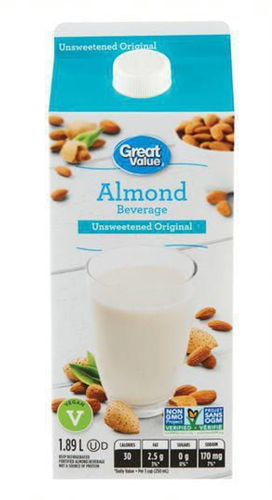 Great Value Unsweetened Original Almond Beverage