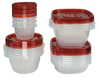 Rubbermaid TakeAlongs Food Storage Containers, 32-Piece Set, Racer Red