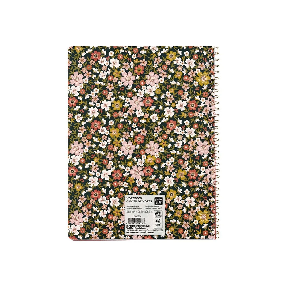PEN+GEAR CARNET DITSY FLORAL 8,5X11 80 feuilles, doublées