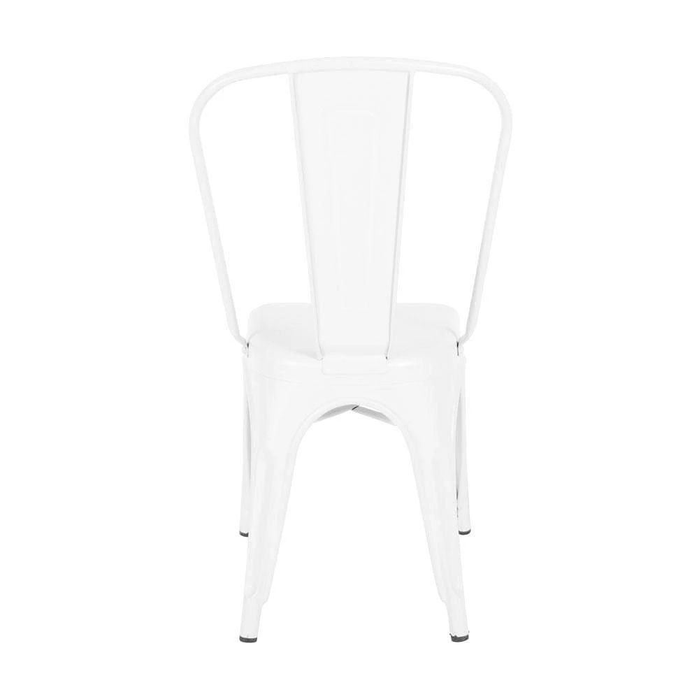 Tolix Roch dining chair in white, metal side chair