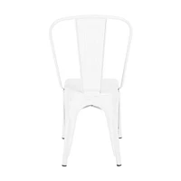 Tolix Roch dining chair in white, metal side chair