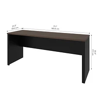 Bestar Connexion 72W Narrow Desk Shell in slate & sandstone
