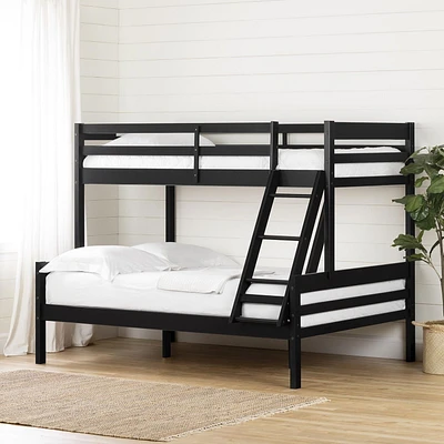 Meubles South Shore Fakto Lits superposés en bois massif Noir mat