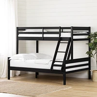 Meubles South Shore Fakto Lits superposés en bois massif Noir mat