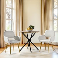 Ensemble de 2 chaises d'appoint Homy Casa, confortables et rembourrées avec accoudoirs, design moderne, tissu beige