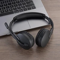 onn. Bluetooth Wireless On-Ear PC Headset with Rotating Boom Microphone, Up To 50 Hours Playtime
