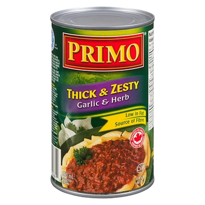 Primo Sauce Riche et Savoureuse pour pâtes, Ail et Fines Herbes sauce pour pâtes Ail et Fines Herbes
