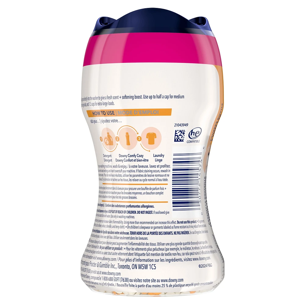 Perles de rehausseur de parfum pour lessive Downy Confort et bien-être, parfum Vanille chaude, Douceur et fraîcheur
