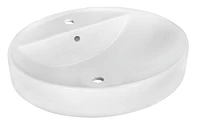 American Imaginations -in. W Above Counter White Bathroom Vessel Sink For 3H4-in. Center Drilling AI