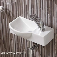 American Imaginations 14.7-in. W Wall Mount White Bathroom Vessel Sink For 1 Hole Right Drilling AI-28582