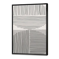 Designart Lignes géométriques minimales et cercle VI ART MURAL À CADRE FLOTTÉ