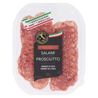 Marcangelo Salami with Prosciutto, sliced, imported from Italy