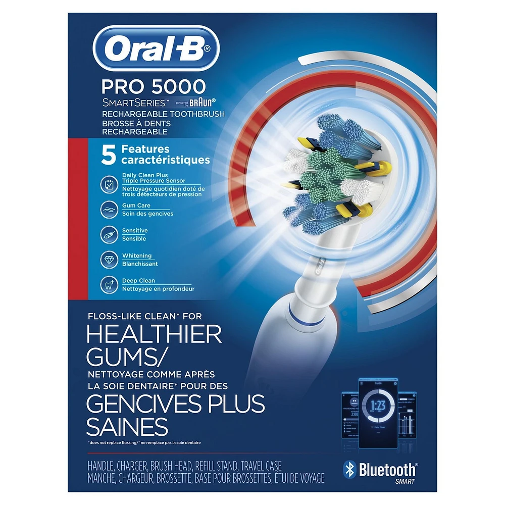 Brosse à dents électrique rechargeable Oral-B Pro 5000 SmartSeries par Braun