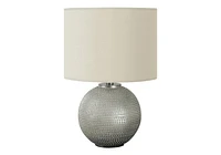 Monarch Specialties Lighting, 19"h, Table Lamp, Grey Resin, Ivory / Cream Shade, Modern