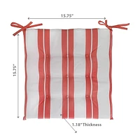 Boston Extérieur Cabana Stripe Tufted Chaid Pad Orange 16 X 16 - Ensemble De 2