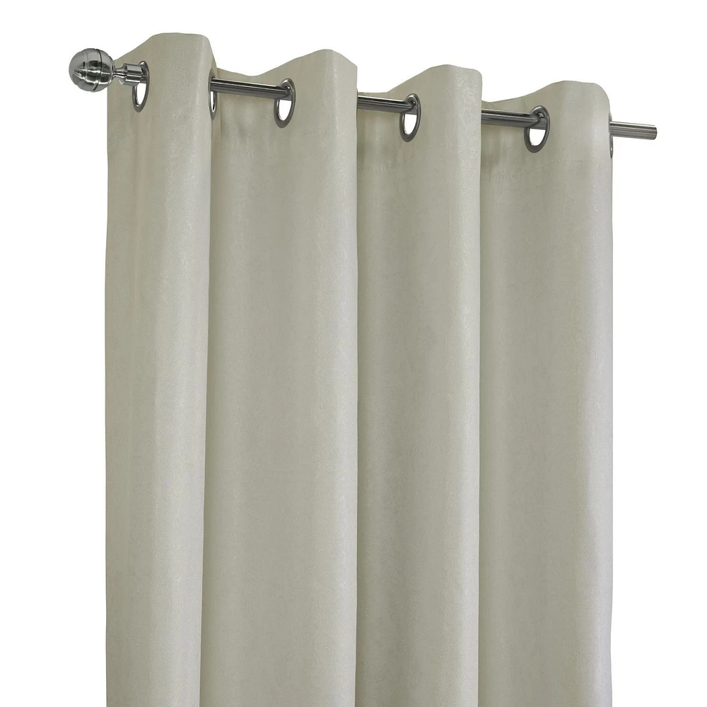 Loft Living Varsha, panneau de rideau à oeillets texturé, 100% occultant 52" x 84", blanc cassé