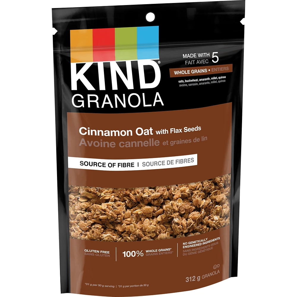 KIND Granola Avoine et cannelle avec graines de lin, sac de 312 g 312 g Granolas