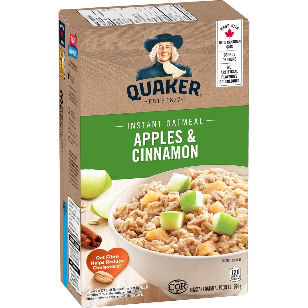 Quaker Apples & Cinnamon Instant Oatmeal, 264g