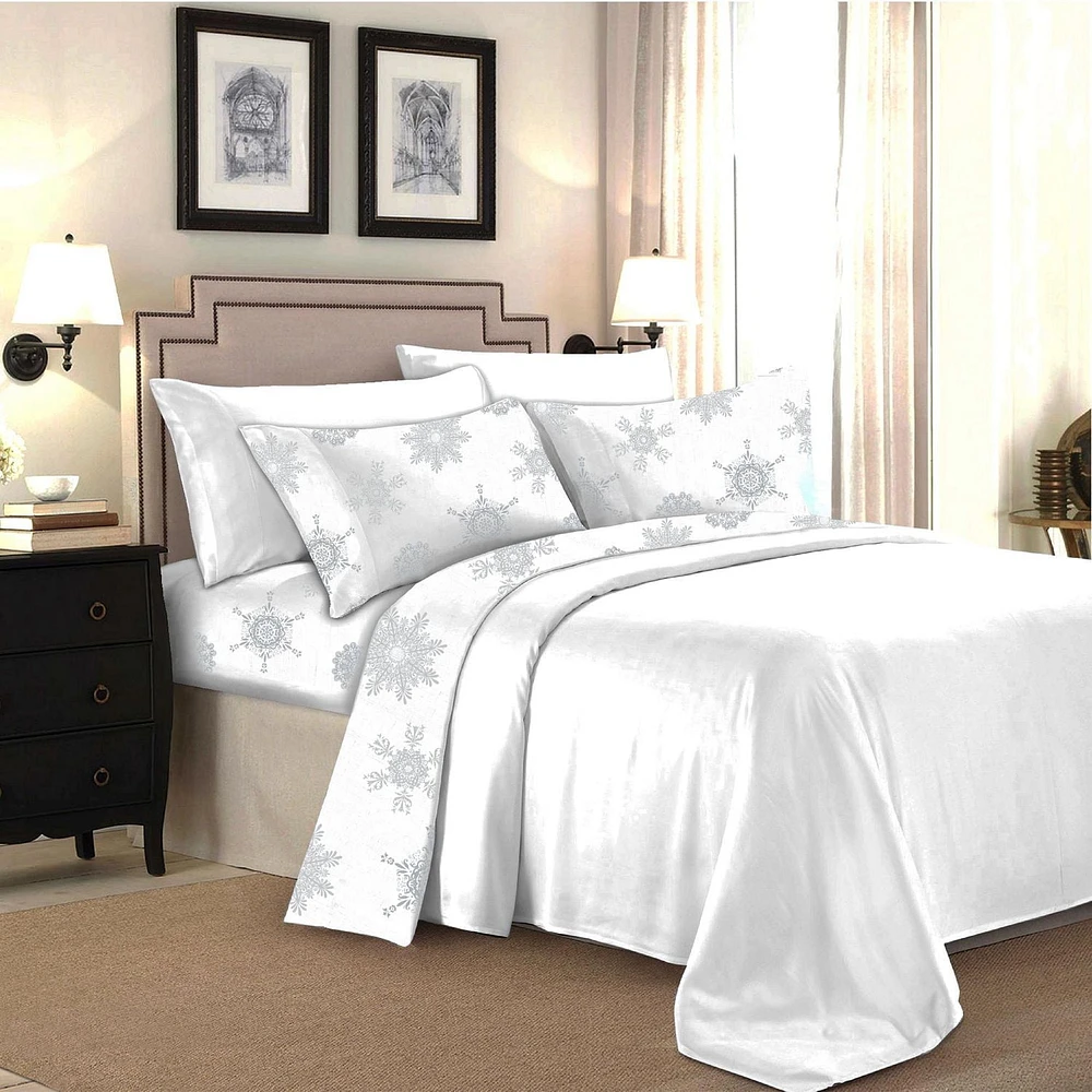 Johnson Home Premium 160 GSM Ultra Plush, Breathable and Durable, Combed Cotton Flannel Sheet Set - Deep Pocket - Easy to Fit