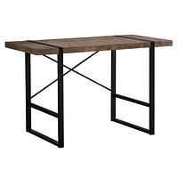 Monarch Specialties Bureau, Bureau À Domicile, Ordinateur Portable, 48"l, Travail, Métal, Stratifié, Brun, Noir, Contemporain, Moderne