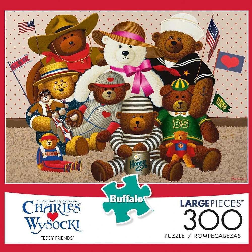 Buffalo Games Charles Wysocki Teddy Friends 300 Piece Jigsaw Puzzle