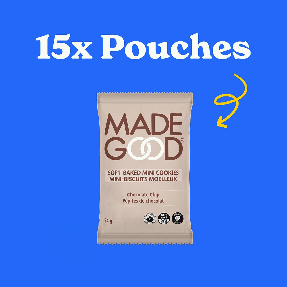 MadeGood Mini-biscuits moelleux Pépites de chocolat Boîte de 15 sachets 15 x 24 g