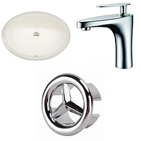 American Imaginations 19.5-in. W CUPC Oval Bathroom Undermount Sink Set In Biscuit - Chrome Hardware AI-26848