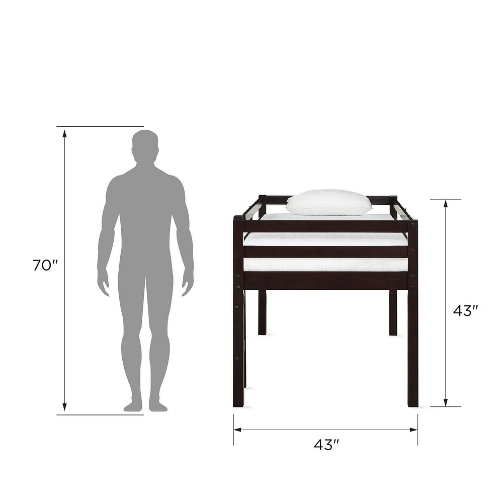 Lit mezzanine en bois pour enfants, une place junior Milton de DHP
