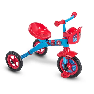 Tricycle en acier Spider Man de Marvel pour garçons, par Huffy Le panier de guidon