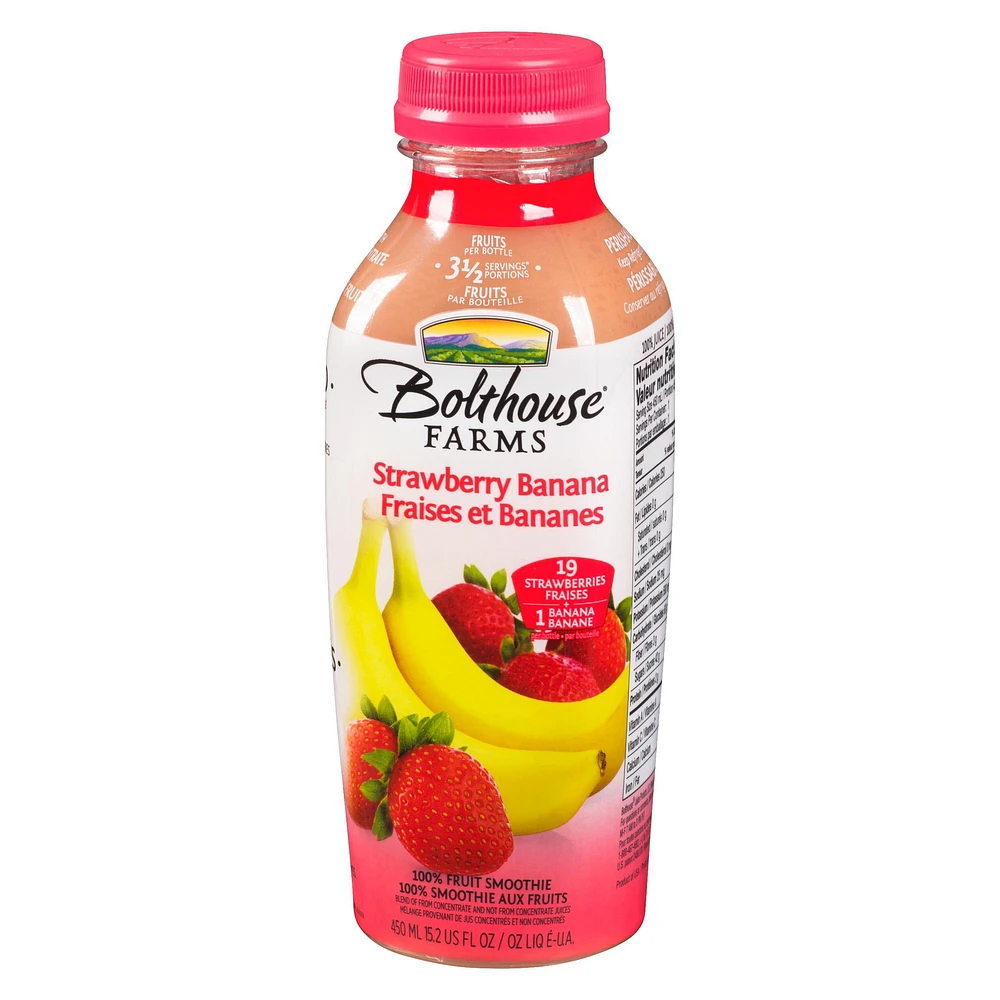 Bolthouse Farms Strawberry Banana Fruit Juice Smoothie, 450 mL