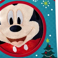 Carte de Noël Hallmark Disney pour enfants, Mickey avec peluche (boule douce Mickey)