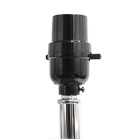 Elegant Designs Modern Leather Table Lamp with USB and White Fabric Shade