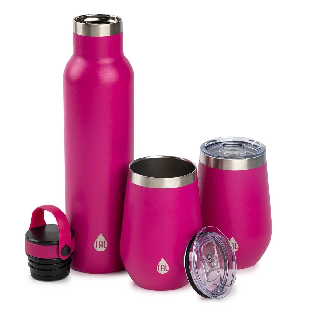 TAL Acier Inoxydable Isole a Double Paroi Merlot & Golebets, Ensemble De 3