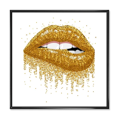 Designart femme, lèvres, à, scintillement, or