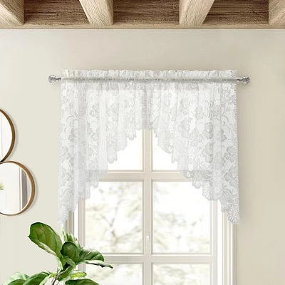 Loft Living Louis Sheer Rod Pocket Swag Valance 72 x 32 in White