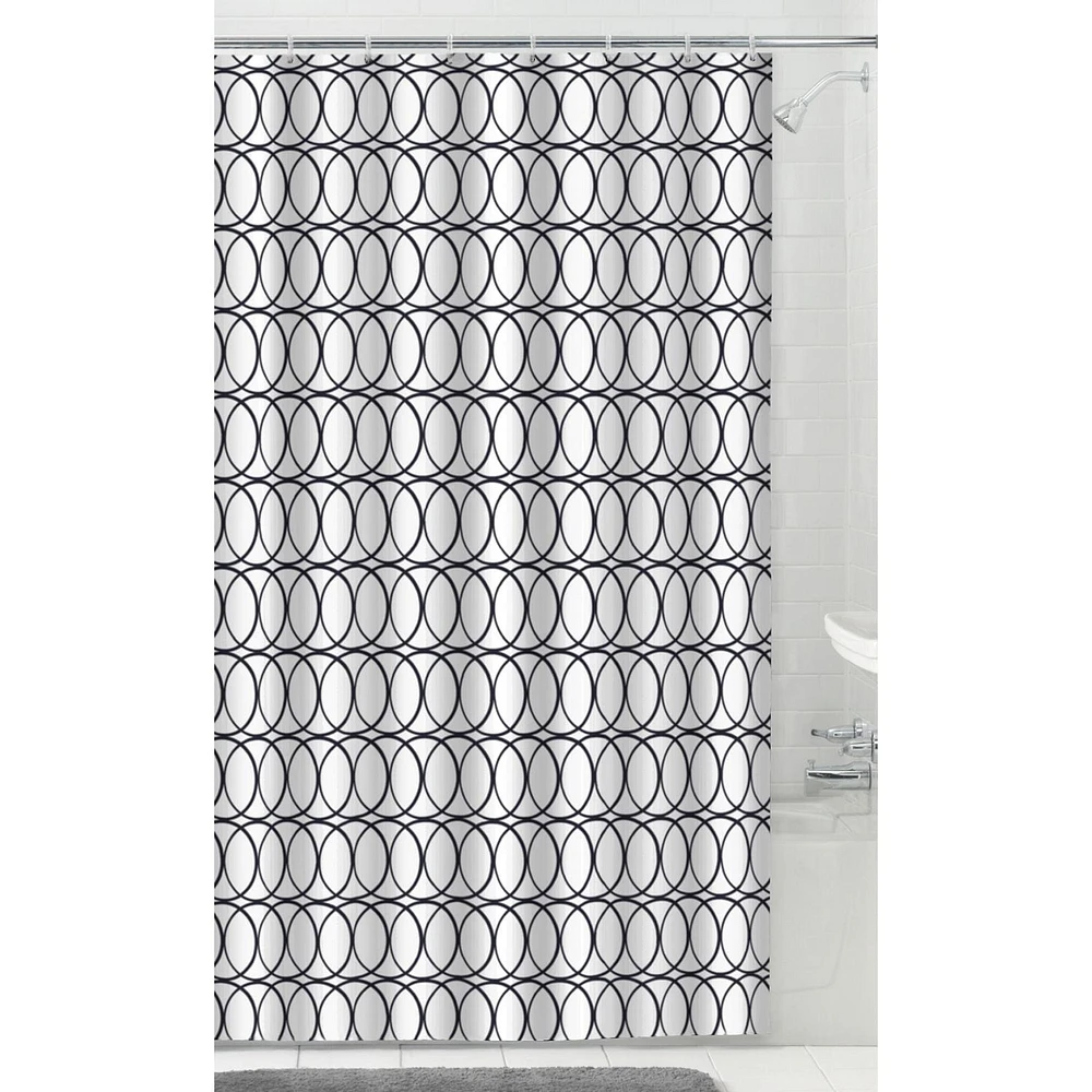Rideau de douche Mainstays avec 12 crochets : ensemble de douche de 13 pièces avec rideau de 178 x 183 cm