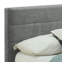 Lit Plateforme di rangement, 78 po, Gris clair