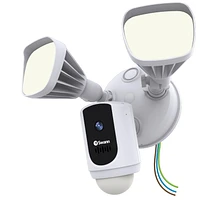 Caméra de sécurité Floodlight Wi-Fi intelligent 1080p Swann avec compatibilité Amazon Alexa et Google Assistant - Blanc