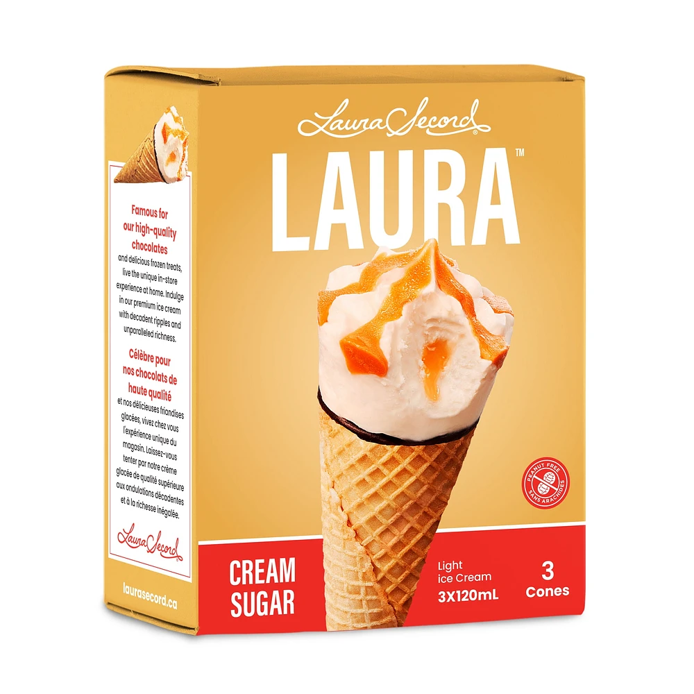 Laura Secord Cone Cream Sugar, 3x120 ml Laura Secord cone cream sugar