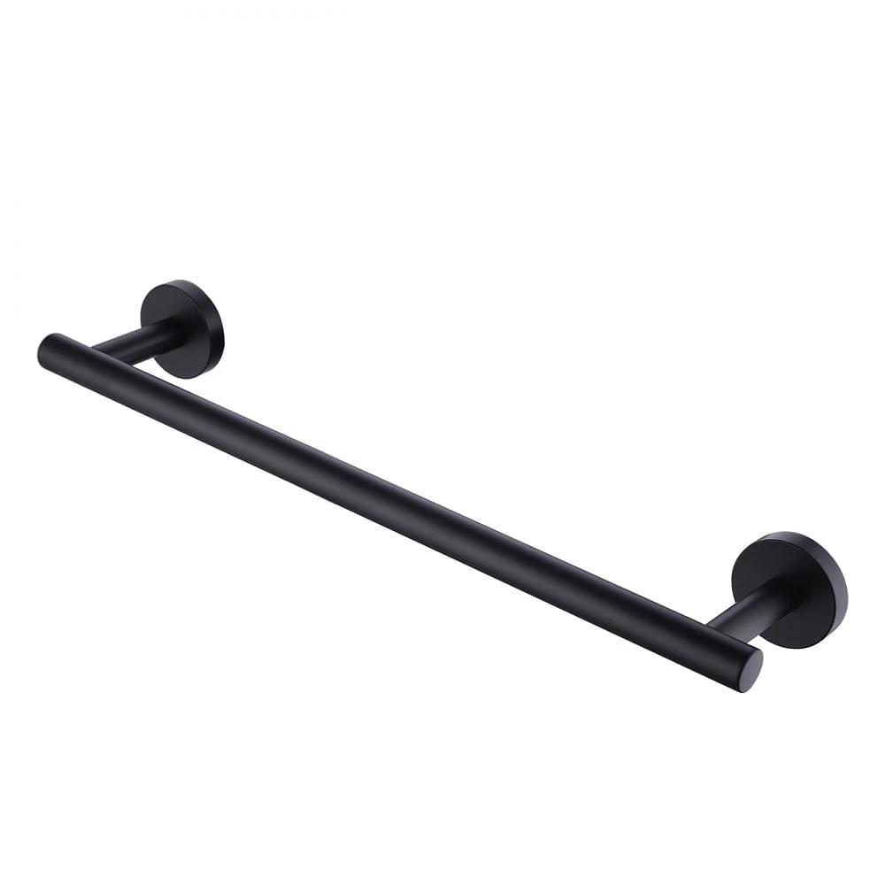 Avanities 28 in. Porte-serviettes rond en acier inoxydable W en couleur noire AI-34590