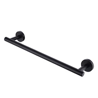 Avanities 28 in. Porte-serviettes rond en acier inoxydable W en couleur noire AI-34590
