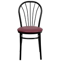 Flash Furniture Hercules Metal Dining Chair in Black and Burgundy