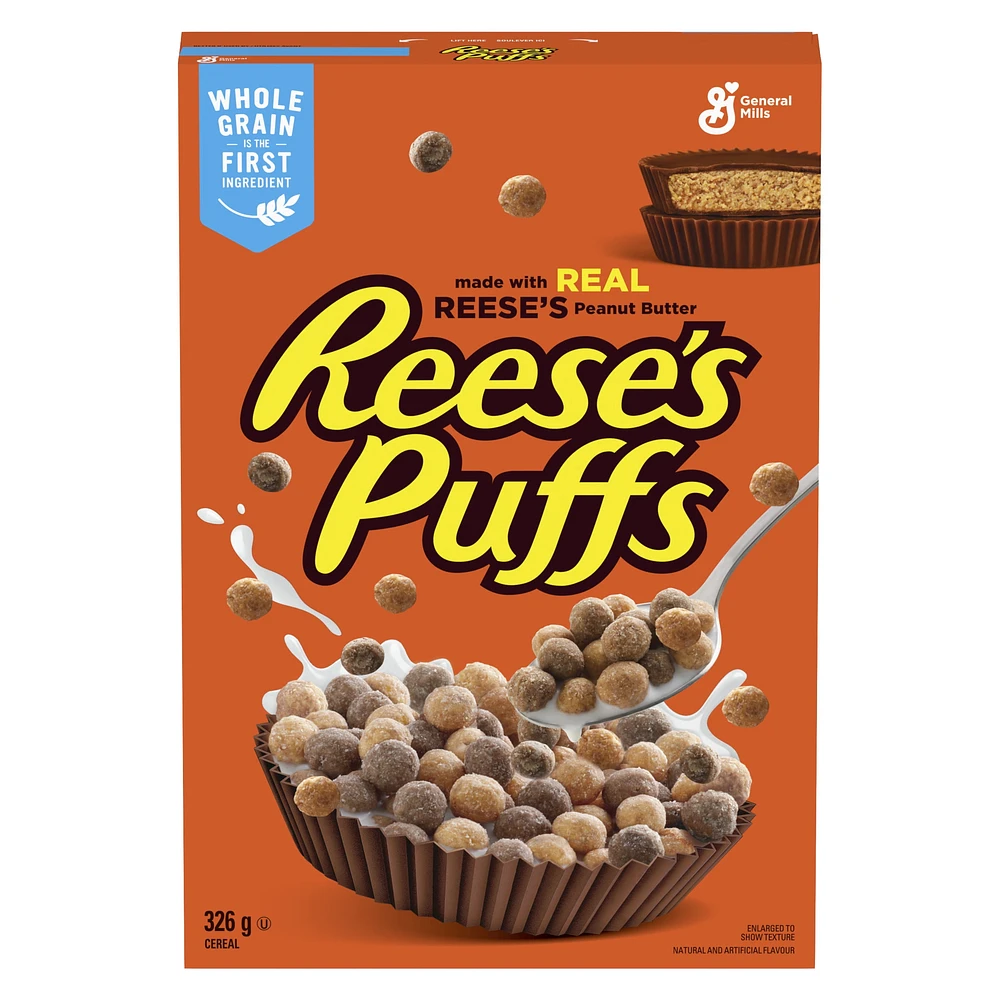 Reese's Puffs Breakfast Cereal, Peanut Butter Chocolate, Whole Grains, 326 g, 326 g