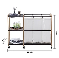 TRINITY EcoStorage 3-Bag Bronze Laundry Station w/Wheels