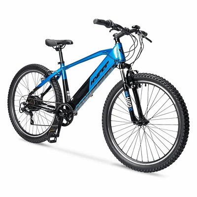 Hyper 26" 36V Electric Mountain Bike for Adults, Pedal-Assist, 250W E-Bike Motor, Blue
