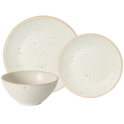 Safdie & Co. Porto Stoneware Dinnerware 12PC Set Cream