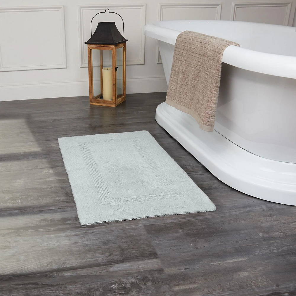 Tapis de bain en coton réversible doux et absorbant Fabstyles Basix