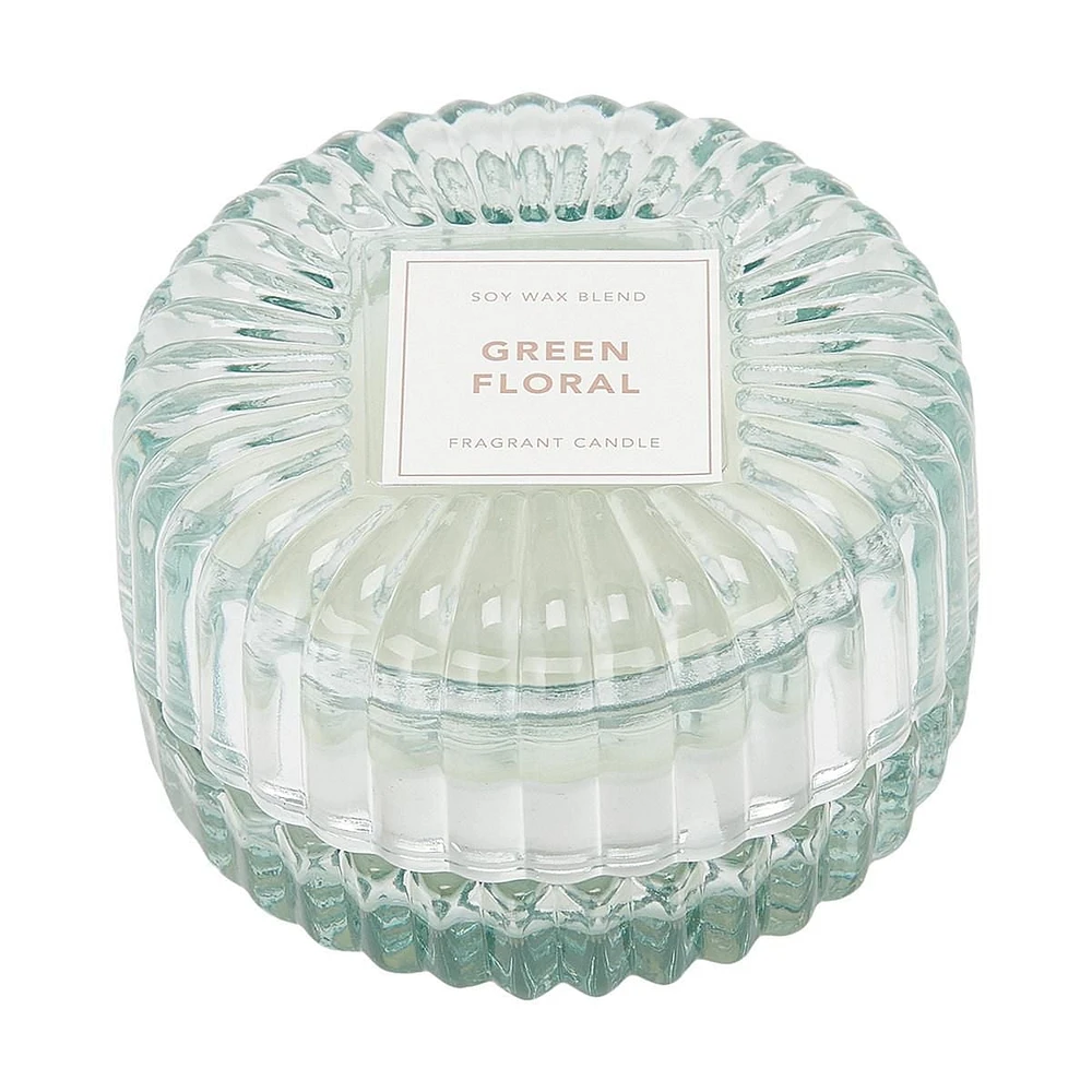 Bougie florale verte