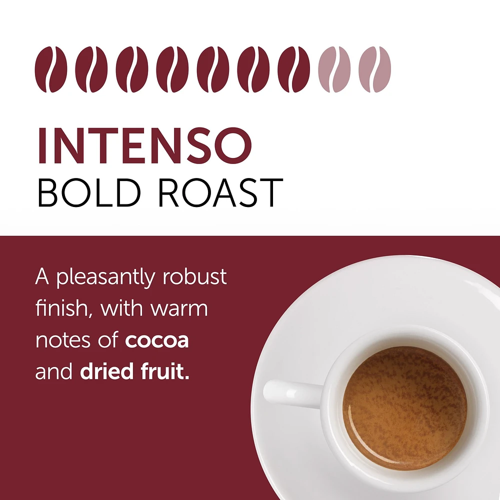 illy Whole Bean Coffee Dark Intenso Bold Roast, 8.8 oz, • Unique pressurized coffee packaging preserves flavor • Sourced from the finest 100% Arabica coffee • Intense, full-flavored taste