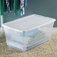 Sterilite 85L BoÎte Rangement -Blanc - 4 pq.